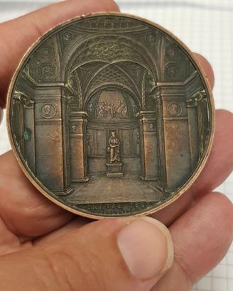 MEDAGLIA ANTICA IN BRONZO CON PATINA DATATA 1841