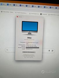 Imac 27, processore i7, 4,2 Ghz, 64 Mb ram ddr
