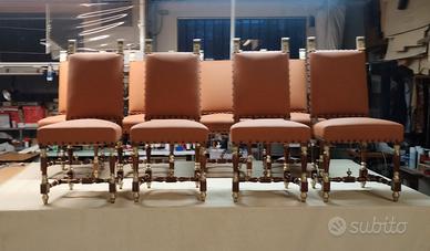 Set otto sedie restaurate