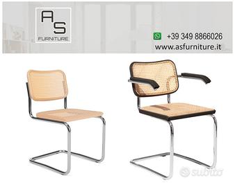 Sedia Cesca rivestita braccioli cantilever ITALY