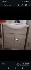 Mobile Bagno sospeso 60 cm con lavabo in ceramica 