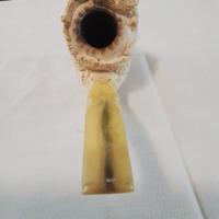 Pipa figurale bianca scolpita “testa uomo”, usata 