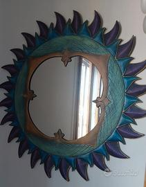 Specchio etnico colori meravigliosi  forma di sole