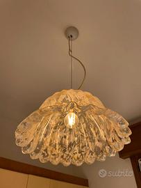 Lampadario a sospensione in vetro artistico