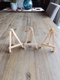 set 3 mini cavalletti in legno 