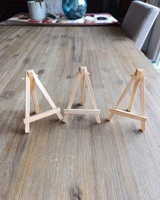 set 3 mini cavalletti in legno 
