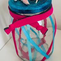 #idearegalo barattolo di vetro decorato a mano