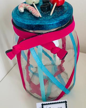 #idearegalo barattolo di vetro decorato a mano