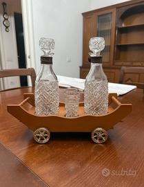 Set Porta Olio e Aceto con Carrello e 2 bicchieri
