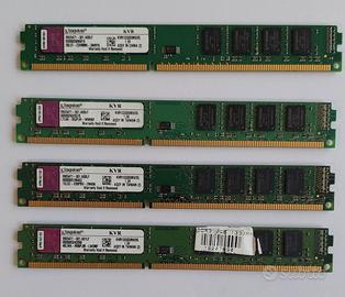 RAM DDR3 1333 mhz KIT 8GB (4MODULI DA 2 GB )