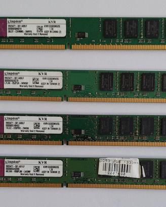 RAM DDR3 1333 mhz KIT 8GB (4MODULI DA 2 GB )