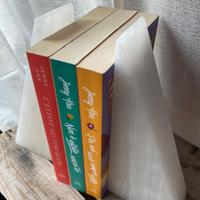 Eleganti reggilibri in onice bianco - Coppia nuova