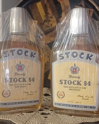 2 RARE FIASCHE FIASCHETTE BRANDY STOCK 84 - 0,25 L