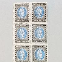 N 6 Marche da bollo 1000 lire da collezione nuove 