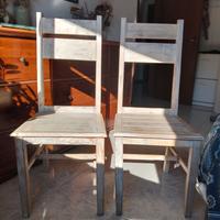 Coppia di sedie in legno provenzali - shabby chic 