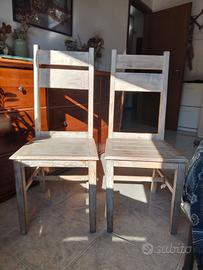 Coppia di sedie in legno provenzali - shabby chic 
