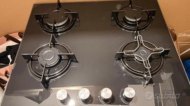 Piano fottura gas beko cristallo nero