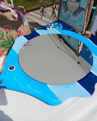 specchio forma pesce azzurro