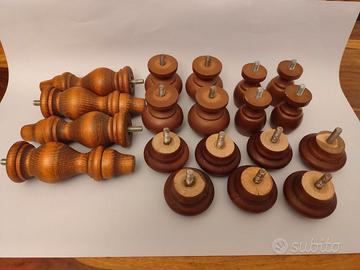 Piedini in legno per poltrone e divani bullone M10