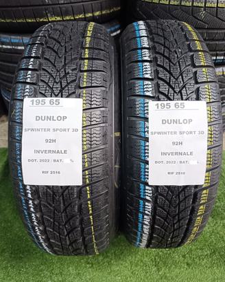 2 GOMME 195 65 16 DUNLOP INV 100% RIF2516