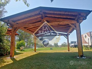 TETTOIE - TETTI - GAZEBO IN LEGNO LAMELLARE AUST.