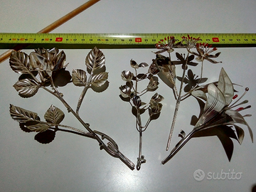Collezione lotto fiori piante argento argenteria