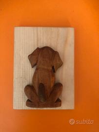 Porta guinzaglio in legno fatto a mano