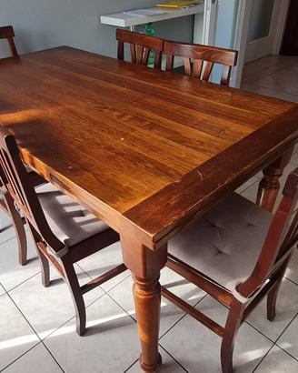 tavolo allungabile in legno + sedie