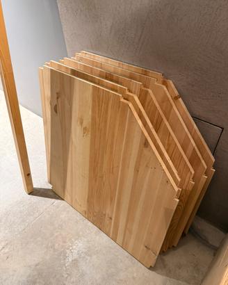 Ripiani angolari IVAR IKEA, pino massello, 5 pezzi