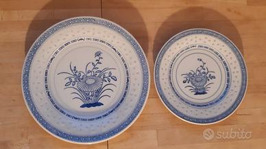 Piatti porcellana Jingdezhen-bianca con decori blu