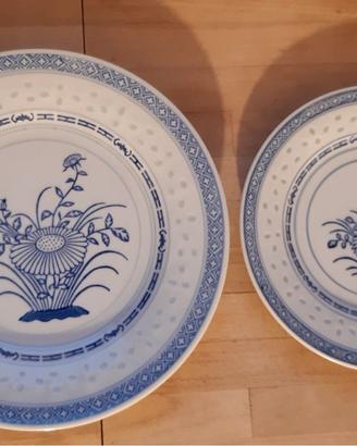 Piatti porcellana Jingdezhen-bianca con decori blu