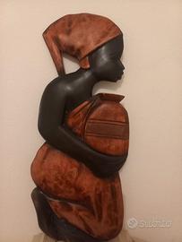 Scultura Africana artigianale " Donna " in Ebano