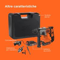 BLACK+DECKER Trapano a percussione SDS a batteria
