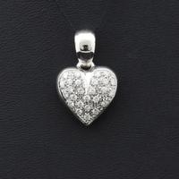 CIONDOLO CUORE ORO BIANCO 18 KT DIAMANTI 0.26 CT