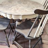 tavolo rotondo con sedie country stile neoclassic 