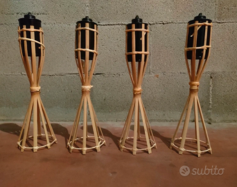 Fiaccole da giardino antizanzara in bambù