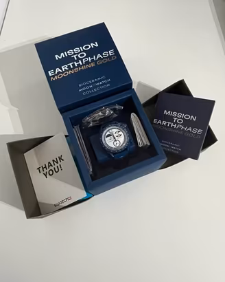 Omega Swatch earthphase moonshine Gold Blu