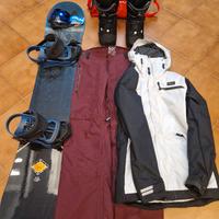 Set snowboard Tavola , attacchi , scarponi + altro