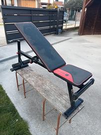 PANCA CON ATTREZZATURA PESI E FASCIA SCHIENA