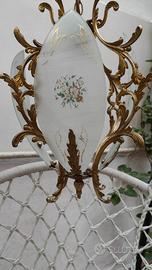 Lampadario Vintage anni '70_Petali in vetro opalin