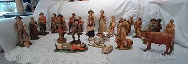 raro presepe vintage legno 23-25cm. Tot 26 pz