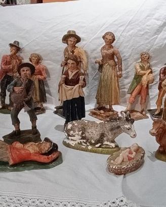 raro presepe vintage legno 23-25cm. Tot 26 pz