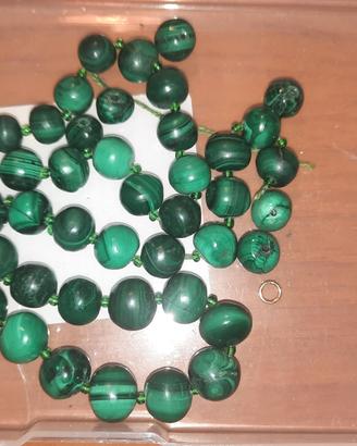 50 perle malachite vintage per collana bracciale