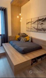 Letto singolo su misura realizzato da falegname co