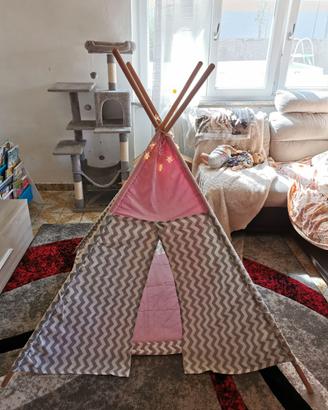 Tenda bambini con aste in legno Montessori