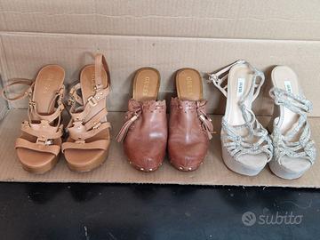 2 paia sandali e 1 paio di sabot N.36, marca GUESS