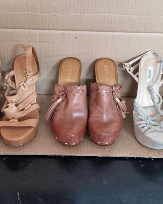 2 paia sandali e 1 paio di sabot N.36, marca GUESS