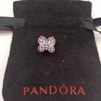PANDORA Charm Farfalla Rosa Scintillante