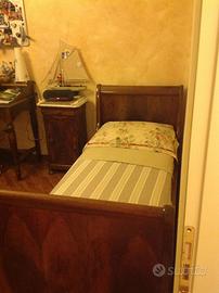 Letto a barca e Comodino antico fine '800