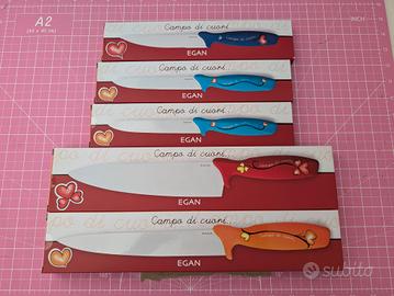 Set 5 coltelli EGAN Campo di Cuori – nuovi